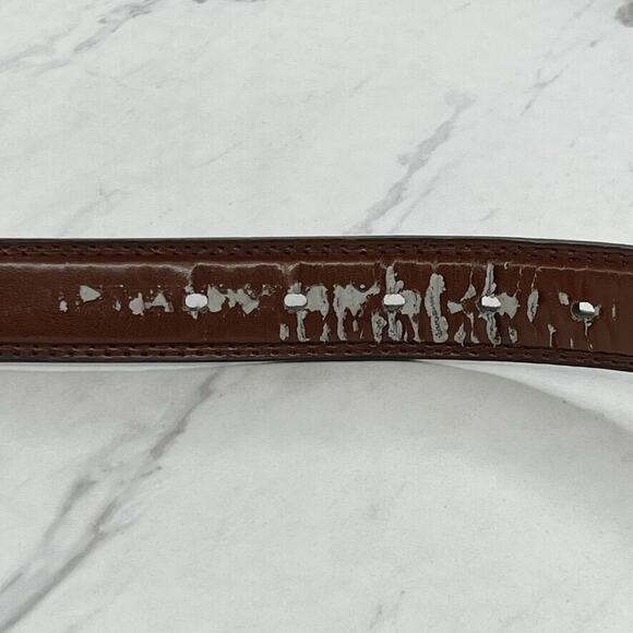 Brown Distressed Genuine Leather Belt Size 38 Mens - Picture 11 of 12